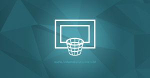 Ícone que representa uma cesta de basquete, em fundo verde.